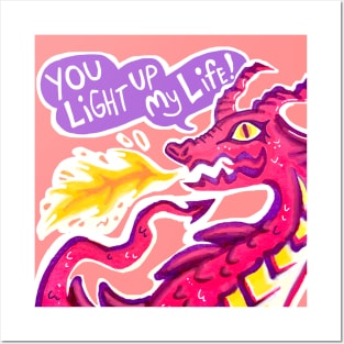 Dragon You Light Up my Life Valentines Posters and Art